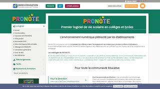 
                            7. PRONOTE, Logiciel de gestion de vie scolaire - INDEX ...