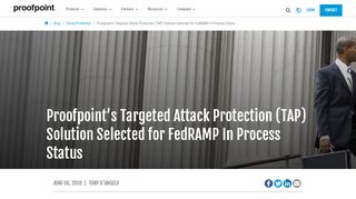 
                            6. Proofpoint's Targeted Attack Protection (TAP) Solution Selected for ...