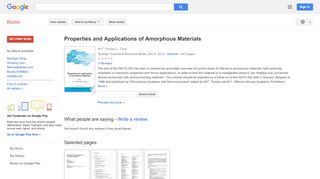 
                            3. Properties and Applications of Amorphous Materials