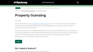 
                            6. Property licensing | Hackney Council