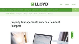 
                            1. Property Management Launches Resident Passport - Lloyd Companies