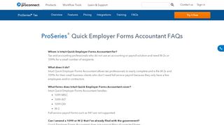 
                            5. ProSeries - Quick Employer Forms FAQs - Intuit