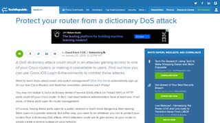 
                            6. Protect your router from a dictionary DoS attack - TechRepublic
