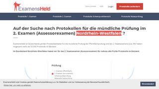 
                            8. Protokolle für 1. & 2. Examen und Schwerpunkt - Nordrhein ...