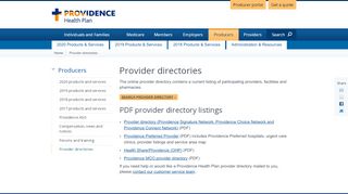 
                            8. Provider directories - Providence Health Plan