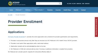 
                            5. Provider Enrollment - NC Medicaid