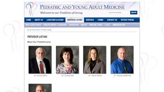 
                            6. Provider Listing - Pediatric and Young Adult Medicine