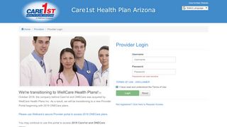 
                            4. Provider Login Area | Care1st Health Plan Arizona and ONECare ...