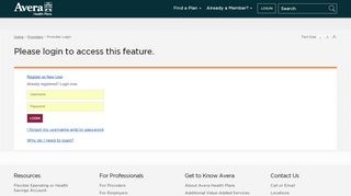 
                            1. Provider Login - Avera Health Plans