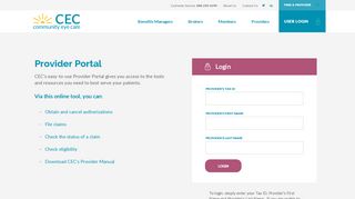 
                            2. Provider Login - CEC Vision