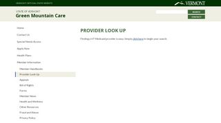 
                            8. Provider Look Up | Green Mountain Care