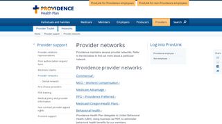 
                            9. Provider Networks - Providence Health Plan