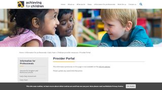 
                            1. Provider Portal | Achieving for Children