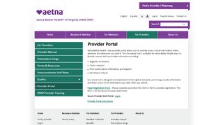 
                            1. Provider Portal | Aetna Better Health of Virginia
