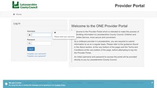 
                            1. Provider Portal - Log In - Leicestershire County Council