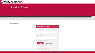 
                            4. Provider Portal Login - Affinity Health Plan