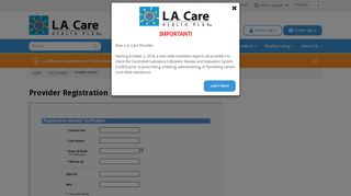 
                            1. Provider Registration | L.A. Care Health Plan