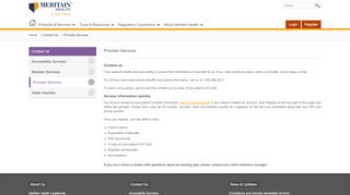 
                            2. Provider Services - Meritain Health