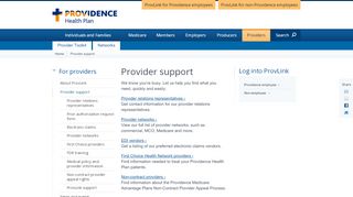 
                            7. Provider Support - Providence Health Plan