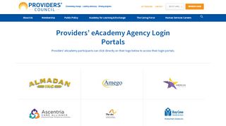 
                            6. Providers' eAcademy Agency Login Portals - Providers' Council