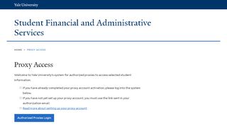 
                            1. Proxy Access - Student Financial and Administrative Services - Yale ...
