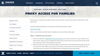 
                            3. Proxy Information for Parents/Guardians - Proxy ... - Xavier University