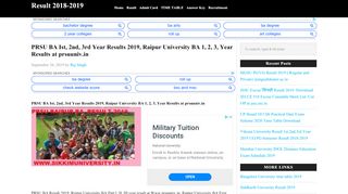 
                            4. PRSU BA Ist, 2nd, 3rd Year Results 2019, Raipur University ...