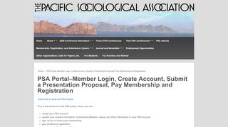 
                            4. PSA Portal–Member Login, Create Account, Submit a Presentation ...