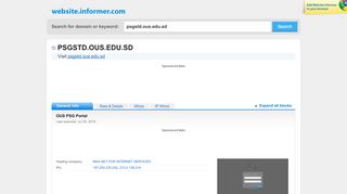 
                            3. psgstd.ous.edu.sd at WI. OUS PSG Portal - Website Informer