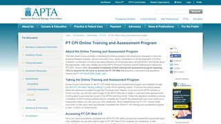 
                            2. PT CPI Online Training and Assessment Program - APTA