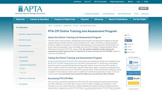 
                            4. PTA CPI Online Training and Assessment Program - APTA