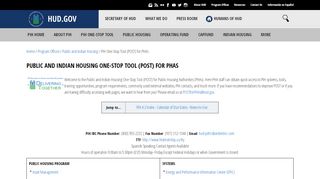 
                            7. Public and Indian Housing One-Stop Tool (POST) - HUD.gov / US ...