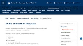 
                            8. Public Information Requests - Mansfield Independent School District