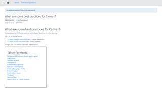 
                            5. Public Knowledge - What are some best practices for Canvas?