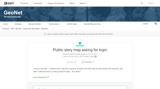 
                            5. Public story map asking for login | GeoNet, The Esri Community ...