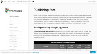 
                            7. Publishing Fees - Frontiers