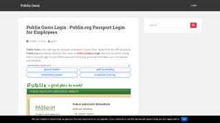 
                            6. Publix Oasis Login : Publix.org Passport Login for Employees