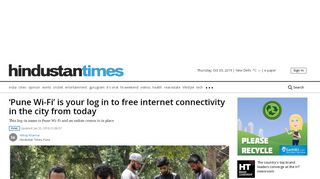 
                            1. ‘Pune Wi-Fi’ is your log in to free internet …