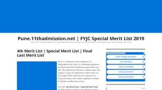 
                            1. Pune.11thadmission.net | FYJC Special Merit List 2019