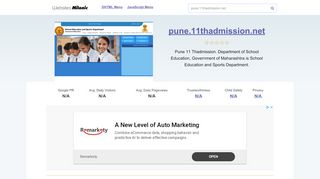 
                            6. Pune.11thadmission.net website. SESD. - websites.milonic.com