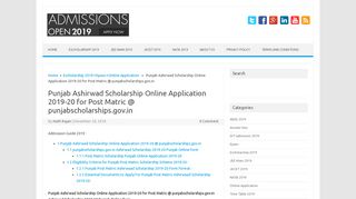 
                            4. Punjab Ashirwad Scholarship Online Application 2019-20 for ...