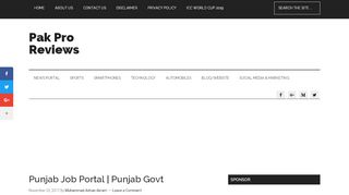 
                            6. Punjab Job Portal | Punjab Govt - Pak Pro Reviews