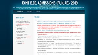 
                            5. Punjab ~ Joint B.Ed. Admissions (Punjab)- 2019 - Panjab ...