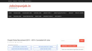 
                            8. Punjab Police Recruitment 2019 – 4251+ Constable & SI Jobs
