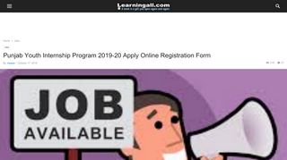 
                            3. Punjab Youth Internship Program 2019-20 Apply Online ...