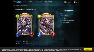 
                            2. Puppet Troupemaster | Shadowverse Portal | Shadowverse Cards and ...