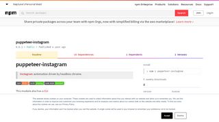 
                            1. puppeteer-instagram - npm