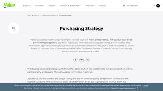 
                            2. Purchasing Strategy: responsible sourcing & quality standards - Valeo