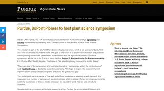 
                            8. Purdue, DuPont Pioneer to host plant science symposium - Purdue ...