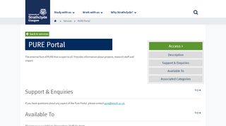 
                            6. PURE Portal - Service Catalogue - University of Strathclyde